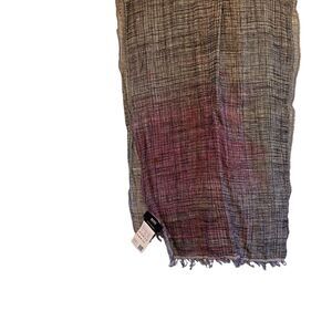 #7477 HUGO BOSS Gray Black with pink Long Scarf 72X15